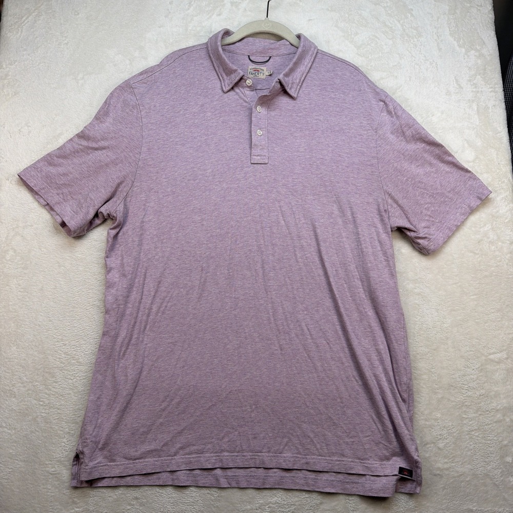 Faherty Polo Shirt Mens XL Purple Cotton Modal Soft Casual Short Sleeve‎ Summer